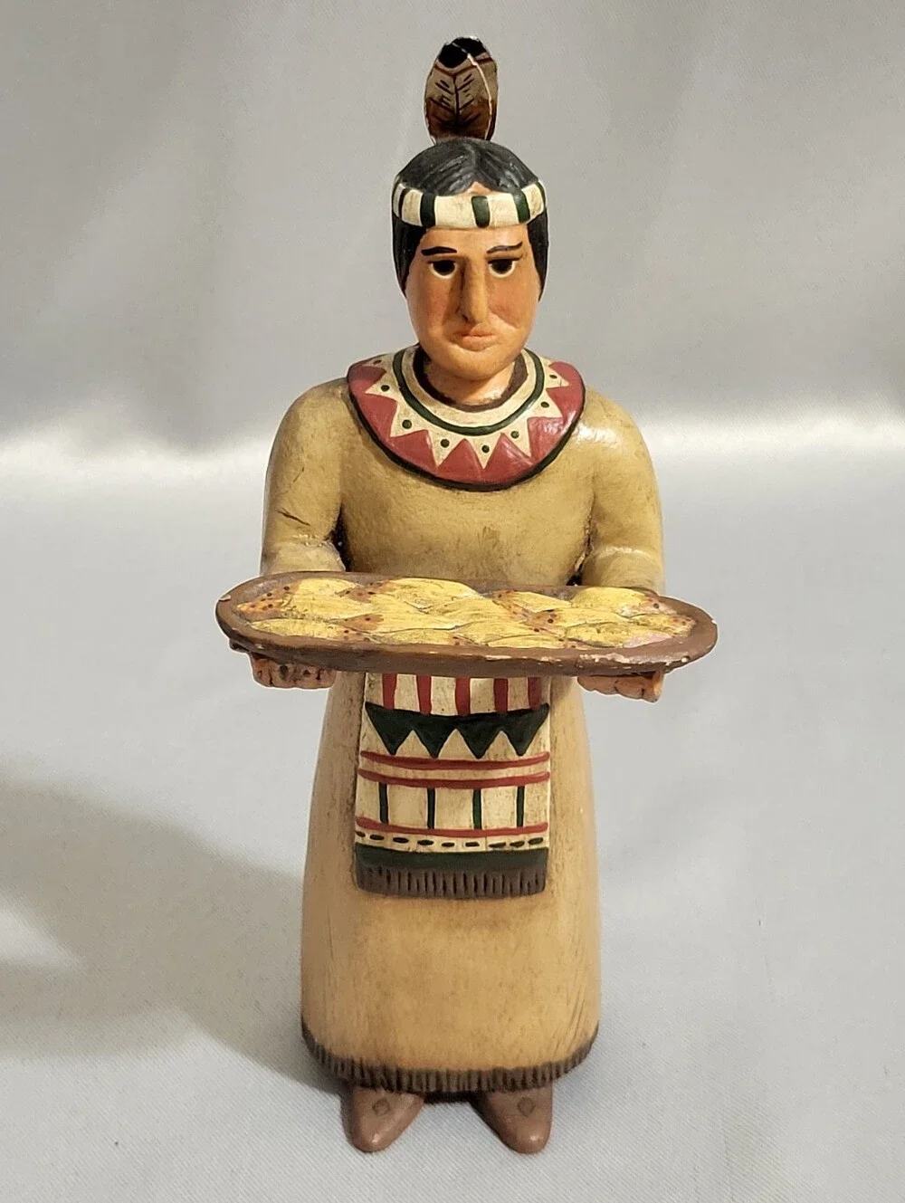 Randy Tate Native American Man Woman Pair Thanksgiving Harvest Decor Folk Art